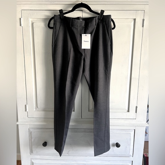 THEORY Izelle P wool pants, size 8, Navy Gray color, NWT - Picture 2 of 8